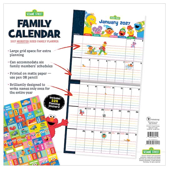 2027 Sesame Street Planning Wall Calendar